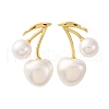 Cherry Brass Stud Earrings EJEW-V017-01A-G-4