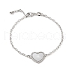 Brass Micro Pave Clear Cubic Zirconia Link Bracelets BJEW-Q336-01B-P-1