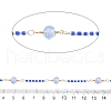 Brass Hexagonal Column Glass Seaded Beaded & Resin Round Beaded Link Chains CHC-G026-01E-2