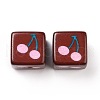 Opaque Printed Acrylic Beads MACR-C007-01D-2