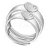 SHEGRACE 925 Sterling Silver Adjustable Couple Rings JR716A-1