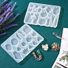 2Pcs 2 Style DIY Geometrical/Irregular Shape Pendants Silicone Molds DIY-TA0004-58-6