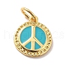 Rack Plating Brass Enamel Pendants KK-M230-17G-2