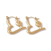 Ion Plating(IP) 304 Stainless Steel Heart Hoop Earrings for Women EJEW-E199-14G-1