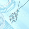 304 Stainless Steel Empty Macrame Pouch Pendant Singapore Chain Necklaces NJEW-JN05284-03-1