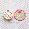 Golden Tone Round Wax Seal Brass Stamp Heads AJEW-Z034-01G-09-1