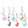 Globleland 6Pcs 6 Colors Goldfish & Star Resin & Alloy Mobile Straps FIND-GL0001-93-1
