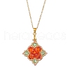 Glass Beaded Rhombus Pendant Necklaces NJEW-MZ00072-03-2