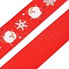 1 Roll Christmas Printed Polyester Grosgrain Ribbons OCOR-YW0001-05C-2