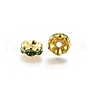 Brass Grade A Rhinestone Spacer Beads RSB030NF-10G-3