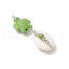 7Pcs 7 Styles Natural Cowrie Shell & Starfish Turtle Dyed Synthetic Turquoise Pendants PALLOY-JF03935-02-4