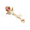Angel Glass Pearl & Glass Seed Beaded Pendant Decorations HJEW-MZ00265-04-4