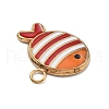 304 Stainless Steel Enamel Pendants STAS-R169-04A-G-2