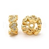 Rack Plating Brass Micro Pave Cubic Zirconia Beads KK-C010-58-3