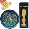 Brass Wax Seal Stamp with Wood Handle AJEW-WH0412-0351-1