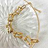 304 Stainless Steel Oval Link Chain Bracelets for Women BJEW-S173-02B-G-1