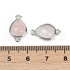 Natural Rose Quartz Faceted Connector Charms G-L514-048G-10-3
