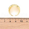 Brass Micro Pave Clear Cubic Zirconia Cuff Rings RJEW-U047-13G-5