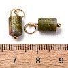 Natural Unakite Column Charms with 304 Stainless Steel Jump Rings G-Q032-01B-3