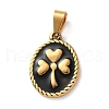 201 Stainless Steel Enamel Pendants STAS-U053-04G-1