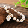 Oval with Cross Pattern Alloy Charm Bracelets FS-WG67826-01-2