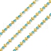 Brass Enamel Link Chains CHC-L050-07G-06-1