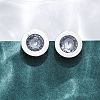 304 Stainless Steel Flat Round Stud Earrings EJEW-C099-23P-03-3