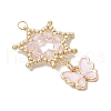 Glass Seed Beaded Flower Pendants PALLOY-MZ00623-02-3