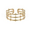 304 Stainless Steel Bamboo Shape Open Cuff Ring RJEW-T023-04G-1