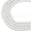 HOBBIESAY 2 Strands Baking Painted Pearlized Glass Pearl Round Beads Strands HY-HY0001-05-1
