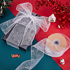 Transparent Single Face Chiffon Ribbon for Christmas OCOR-WH0071-008A-4