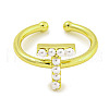 Rack Plating Brass Open Cuff Rings for Women RJEW-F162-01G-T-2