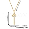Elegant Brass Pave Clear Cubic Zirconia Iris Flower Key Pendant Necklaces HJ7231-6
