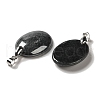 Natural Black Stone Pendants G-Z055-03P-15-2