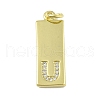 Brass Micro Pave Clear Cubic Zirconia Pendants KK-P266-06G-U-1