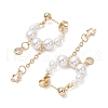 Mother's Day Jewellery 304 Stainless Steel Round with Star Shell Pearl Hoop Earrings EJEW-TA00633-4