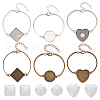 GOMAKERER DIY Blank Dome Alloy Bracelet Making Kits DIY-GO0002-22-1
