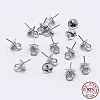 925 Sterling Silver Cup Pearl Bail Pin Pendants STER-F036-04S-6mm-3