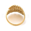 Feather 304 Stainless Steel Open Cuff Ring for Women RJEW-F161-02G-27-3
