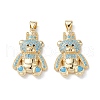 Brass Micro Pave Cubic Zirconia Pendants KK-M240-17C-1