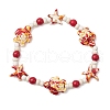 Starfish & Turtle Synthetic Turquoise Dyed Beads Stretch Bracelets for Women BJEW-JB11920-01-2