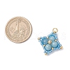 Natural & Synthetic Mixed Gemstone & Glass Seed Beaded Star Pendants PALLOY-MZ00691-2