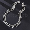 Brass Crystal Rhinestone Thorns Spike Cuban Link Chain Necklaces for Men FS-WG31A8F-02-3