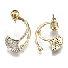 Brass Micro Pave Cubic Zirconia Stud Earring Settings KK-N232-38B-NF-2