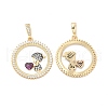 Brass Micro Pave Cubic Zirconia Pendants KK-H441-33G-1