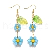Electroplate Glass Dangle Earrings EJEW-TA00652-03-2