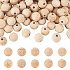 100Pcs 10 Style Unfinished Natural Wood European Beads WOOD-TA0001-55-10