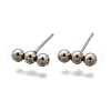 Tarnish Resistant 201 Stainless Steel Beaded Horizontal Bar Stud Earrings with 316 Stainless Steel Pin for Women STAS-K238-01P-2