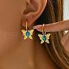 Stainless Steel Butterfly Hoop Earrings RW8851-1