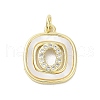 Rack Plating Brass Micro Pave Clear Cubic Zirconia Pendants KK-E102-33G-O-1